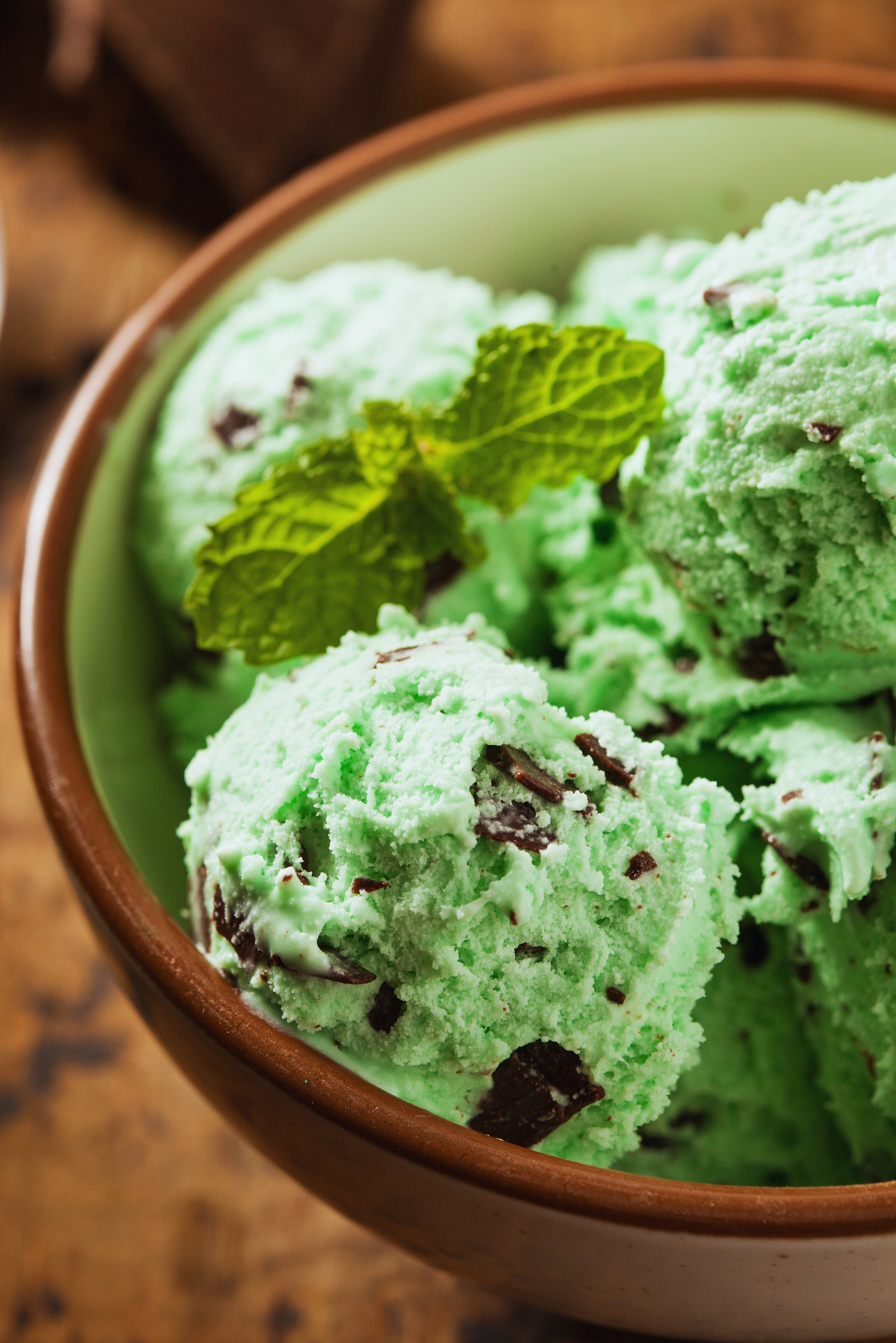 Organic Green Mint Chocolate Chip Ice Cream